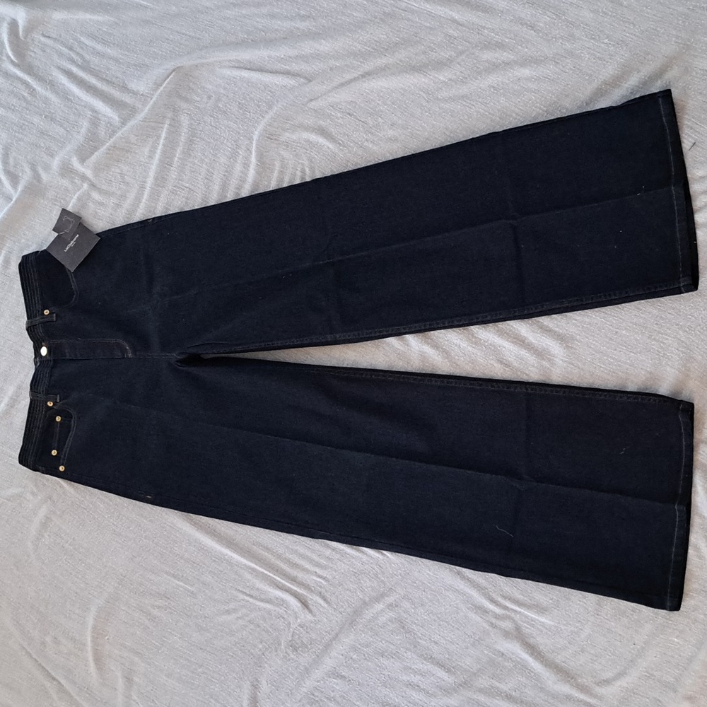 NWT - LIZ CLAIBORNE Women Wide Leg, High Rise, Blue Jeans Pants - Size 12- NWT